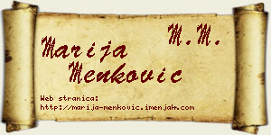 Marija Menković vizit kartica